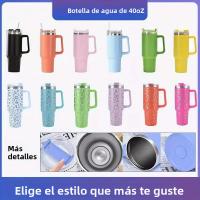 Taza De Viaje Inmunda De 40oz Con Estampado De Leopardo Y Palanca De Acero Inoxidable Reutilizable Para Deportes Al Aire Libre Y Camping - details 0