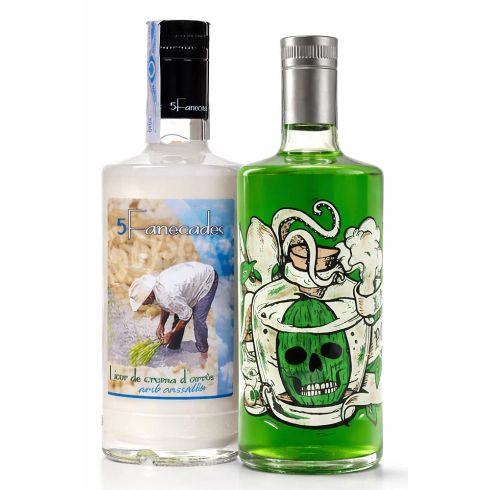 Pack Mix Sobremesa Crema de Arroz 70cl + Licor de Melón 70cl | Licores Dulces para Postre y Café