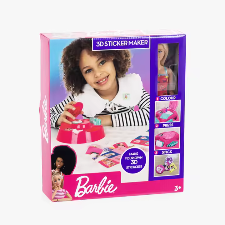 BARBIE CON ACCESORIOS CREA STICKERS 3D - 1