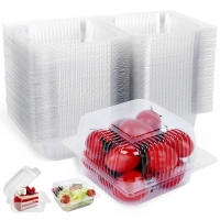 100Pcs Cajas De Tarta De Plástico Con Tapa Caja De Postre Individual Cuadrada Y Pilaable Para Cupcakes Translúcida - details 13