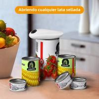 Abrebotellas Eléctrico Blanco Con Borde Suave Multifuncional De Plástico Para Cocina Seguro Y Ecológico Con Funciones De Abrebotellas Y Abrelatas - details 3