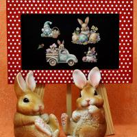 3pcs/set Transfertes De Conejo De Pascua Para Muebles Y Artesanías 6x12 Pulgadas Decales De Huevo Y Pájaros Tulipán Dwarf - details 5