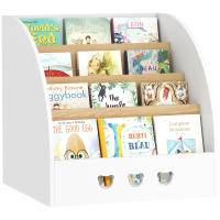 AIYAPLAY Estantería Infantil para Juguetes con Compartimento Oculto Organizador de Juguetes de 4 Niveles con Ruedas para Habitación Infantil Sala de Juegos Guardería Blanco y Natural - details 0