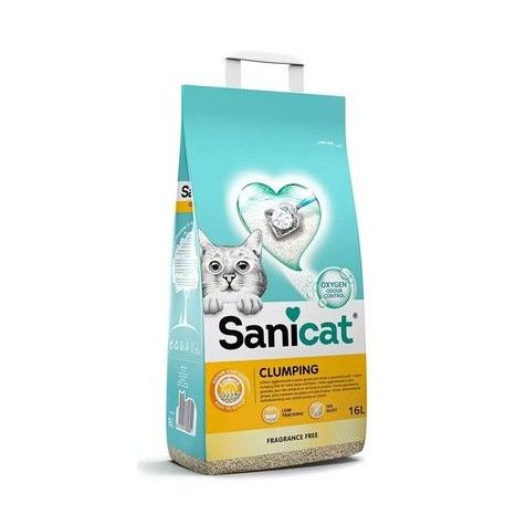 Arena Aglomerante Sanicat Clumping sin Aroma para Gatos 16 L