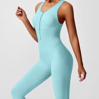 Conjunto De Yoga Para Mujer Moda Color Sólido Cuello Redondo Ajustado Fitness Ropa Deportiva Overoles De Gimnasio Sexy Ropa De Yoga - details 54