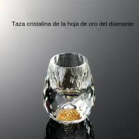 Vaso De Vidrio De Lujo Para Vodka Sake Shochu Liqueur Doble Fondo Con Papel De Oro Para Té Regalo Elegante Para Bares Y Fiestas - details 0