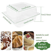 100Pcs Cajas De Tarta De Plástico Con Tapa Caja De Postre Individual Cuadrada Y Pilaable Para Cupcakes Translúcida - details 4