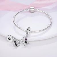 Colgante De Gato Luna Estrella En Plata Para Mujer Pendiente De Earphone Dangle Joyería De Moda DIY Regalo Bangle Bracelet Fit - details 178
