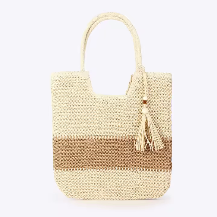 MOV Bolso tejido, ideal para la playa, el día a día, bolso tote, gran capacidad, bolso de mujer - 1
