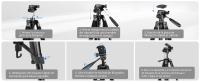 Trípode para cámara portátil de 56 pulgadas/142 cm, Cabezal Giratorio de Aluminio de 3 vías + Bolsa de Transporte para cámara DSLR (Color: D, tamaño: 47-142 cm) - details 3