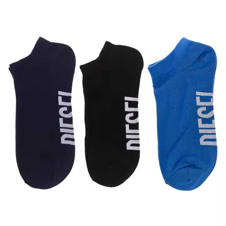 Diesel-Pack-3 Calcetines Tobilleros de algodón 00SI8H-0LDAZ para Hombre - 1