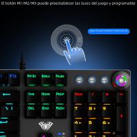 Teclado Mecánico AULA F2088 Gaming Con Retroiluminación Mixta 104 Teclas Brown Blue Switch Para PC Y Portátil Sin Batería - details 4