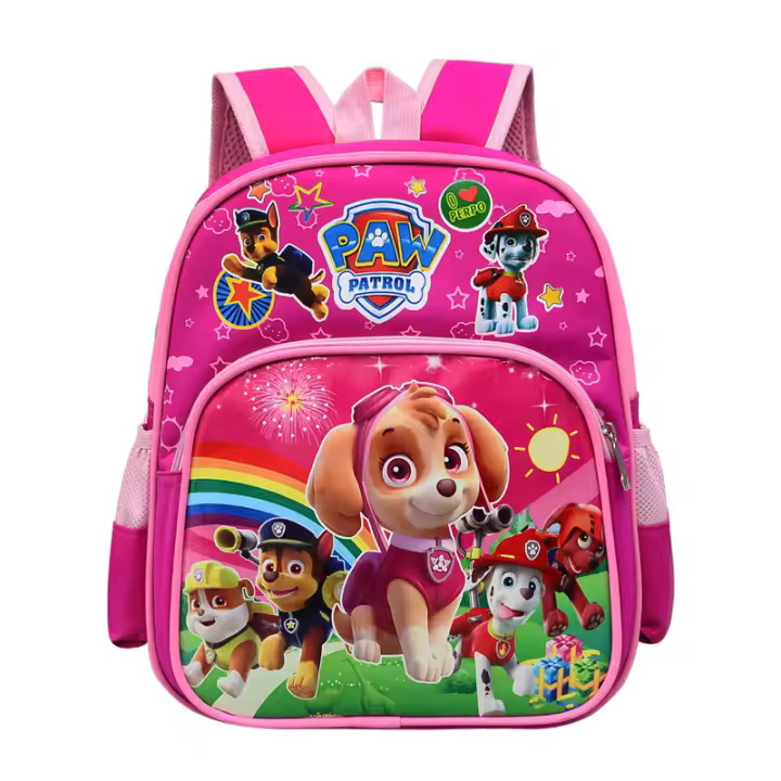 Mochila Paw Patrol azul o Rosado con divertidos perritos animados – ligera, resistente y cómoda – ideal para guardería, colegio o excursiones – gran capacidad con bolsillos laterales y cremallera frontal - 1