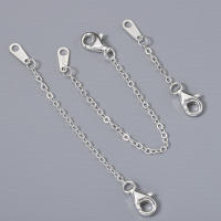 2pcs Cadena De Extensión En Plata 925 Con Cierre De Pato Para Creación De Joyas DIY Colgante Y Pulsera Accesorios De Joyería - details 2