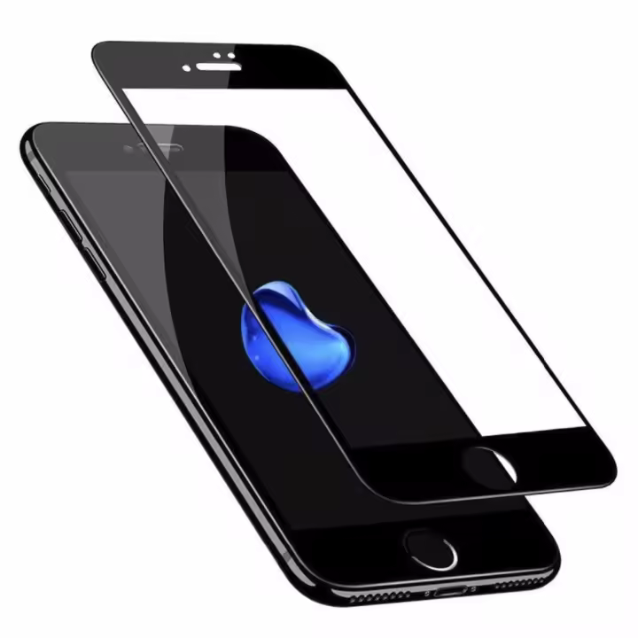 Actecom compatible con Iphone 6 / 7 / 8 4,7" Protector de pantalla Completo Negro Cristal Templado 2.5D 9H - 1