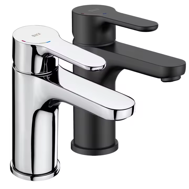 Roca Grifo Monomando de Lavabo L20 Acabados Cromado y Negro Mate con Cuerpo Liso A5A3K09C00 / A5A3K09NB0 - 1