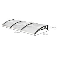Outsunny Tejadillo de Protección Marquesina para Puertas y Ventanas contra Sol y Lluvia con Paneles de Policarbonato Barras de Aleación de Aluminio Transparente - details 5