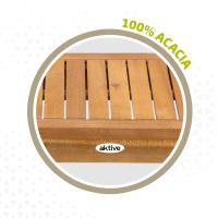 Conjunto jardín en madera de acacia con mesa, banco y 2 sillones Aktive Garden - details 2