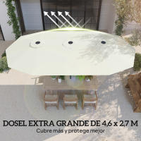 Outsunny Sombrilla Doble 4,6x2,6 m, Sombrilla Terraza Exterior con Manivela Manual, Protección UV50+, Funda Protectora, Resistente al Agua, Parasol para Jardín, Terraza, Patio - details 5