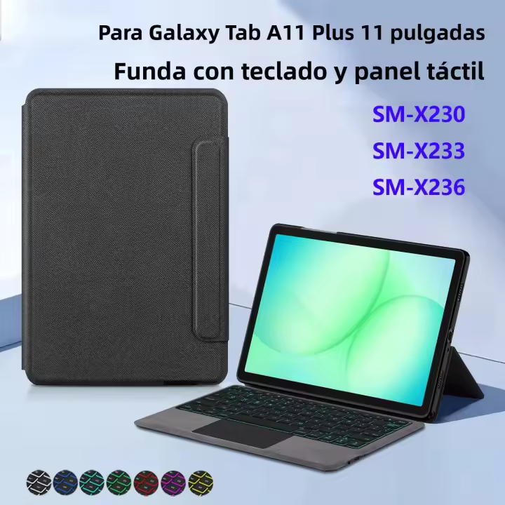 Funda Para Teclado Con Iluminación Para Samsung Galaxy Tab A11 plus 2025 SM-X230 De 11 Pulgadas Cubierta Inteligente Mágica Antigolpes Resistente Al Polvo Suave Estilo Negocios - 1