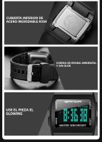 Reloj Deportivo Digital Para Hombres SANDA Resistente Al Agua 5Bar Big Dial Luminoso Alarmas Chronógrafo Multifuncional Reloj De Pulsera Casual - details 21