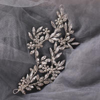 Headband De Plata Con Flor De Cristal Accesorio De Cabello Para Boda Hecho a Mano Diseño Nuevo Para Mujer Vines De Cabello De Novia - details 2