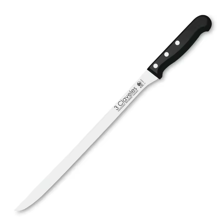 3 Claveles POM - Cuchillo Jamonero Profesional 30 cm Acero Inoxidable - 1