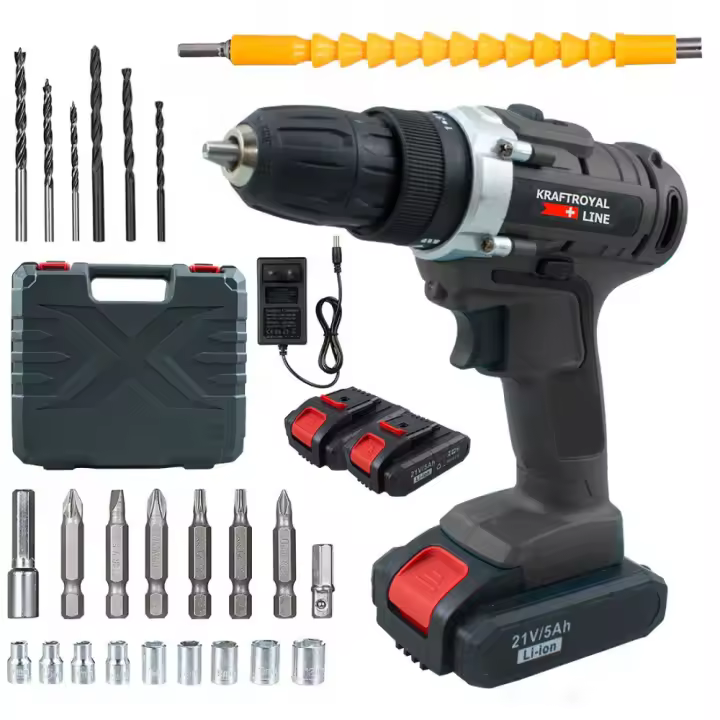 Mediawavestore Taladro Inalámbrico 21V Doble Batería con Accesorios y Maletín - 1