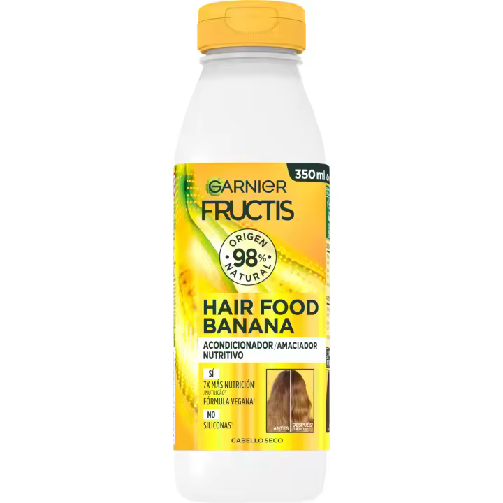 GARNIER Fructis Hair Food Banana Sets Champu, Acondicionador o Mascarilla 3 en 1 Nutritiva para Cabello Seco. - 1