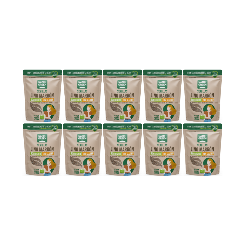 Pack 10x Lino Marrón Bio 500g Naturgreen