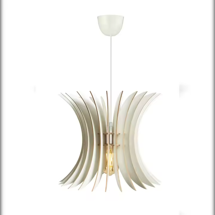 Lámpara de techo WELLHOME de diseño gran ala fabricada con MDF de acabado color blanco - 1