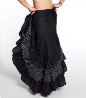 Falda Larga de Flamenco Envolvente de Algodón Natural con Volantes y Talla única. La falda ANOUSHKA es elegante y original. - details 2