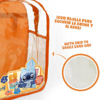 Stitch - Set de playa infantil, cubo de playa con pala y rastrillo, poncho infantil Stitch , juguete de playa, a partir de 18 meses, moldes de arena - details 4