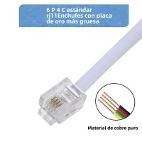 Cable De Teléfono RJ9 4P4C De 8 Pies Con Desenredador Rotativo De 360 Grados Adaptador De Cable Para Teléfono Fijo - details 0