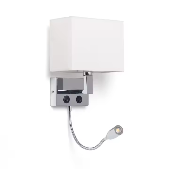 Ledkia Lámpara de Pared de Metal con Flexo LED de Lectura Waldorf Latón - 1
