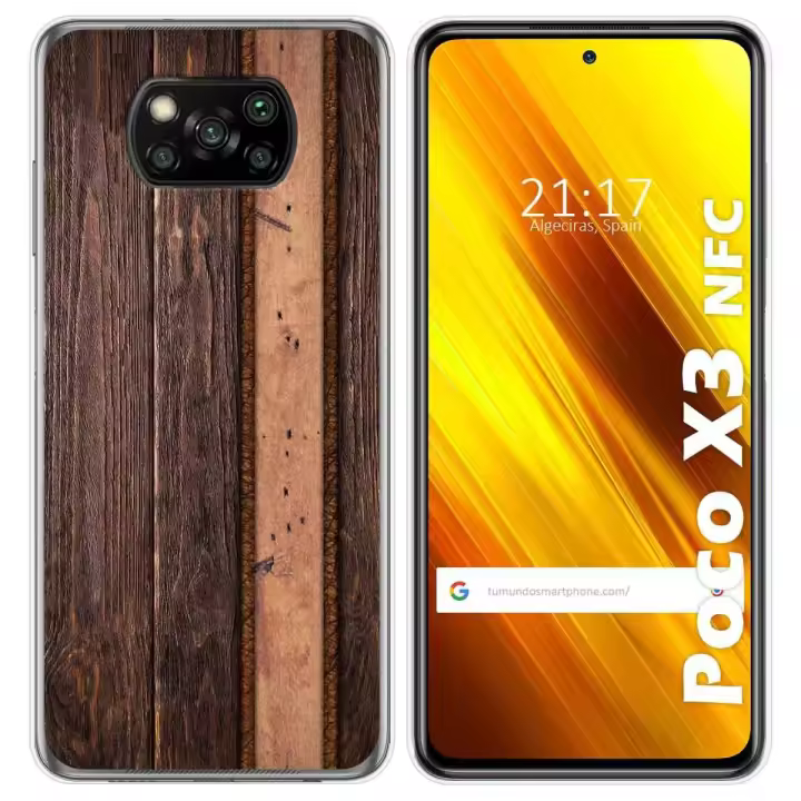 Tumundosmartphone Funda Gel Tpu para Xiaomi POCO X3 NFC / X3 PRO diseño Madera 05 Dibujos - 1