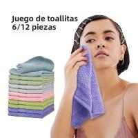 Juego De 6/12 Toallas De Lavado Ultra-Suaves De Algodón 13x3 Pulgadas Fragancia Libre Químicos Libre Adecuado Para Todas Las Tipos De Piel Perfecto Para La Mesa Y El Baño - details 0