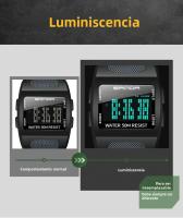 Reloj Deportivo Digital Para Hombres SANDA Resistente Al Agua 5Bar Big Dial Luminoso Alarmas Chronógrafo Multifuncional Reloj De Pulsera Casual - details 14