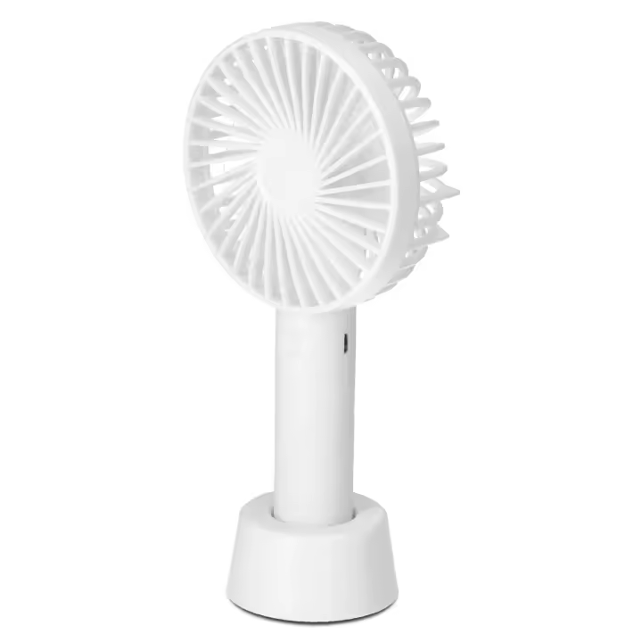 TIENDA EURASIA - Ventilador Portatil | Ventilador de Mano Recargable con Base | 3 Velocidades | Carga por Usb Cable Incluido | Batería de 1500 mAH | Varios Tamaños - 1