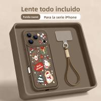 Funda De Teléfono Suave Con Patrón De Navidad Para iPhone 17 pro Max Air 16e 16 15 14 pro Max 13 12 pro 11 Con Correa De TPU Protección Antichoque - details 2
