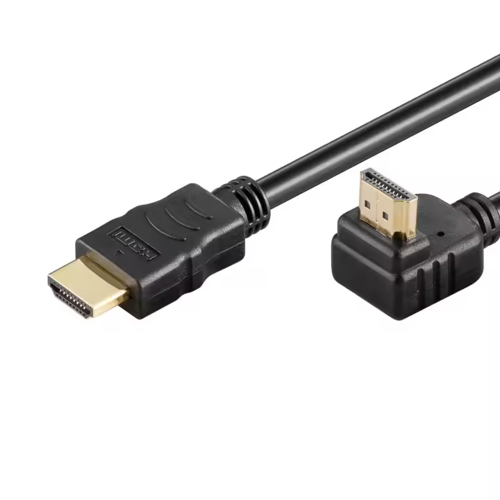 CABLEPELADO Cable HDMI Ethernet Acodado 90 Grados Con Contactos Dorados - Compatible Con PC, PS4, PS5, Xbox, Smart TV - Negro - 3 Metros - 1