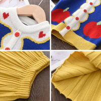 Conjunto De Ropa De Niña Melario Princesa Cartoon Suéteres Y Abrigos Con Volante 2PCS Ropa De Invierno Para Niñas Talla 4-6Años - details 1