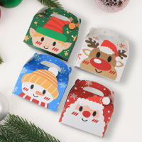 Caja De Regalo De Navidad 4/8/12pcs Papel Kraft Santa Claus Snowman Reindeer Elf Paquete De Galletas Decoración De Fiesta De Año Nuevo - details 1