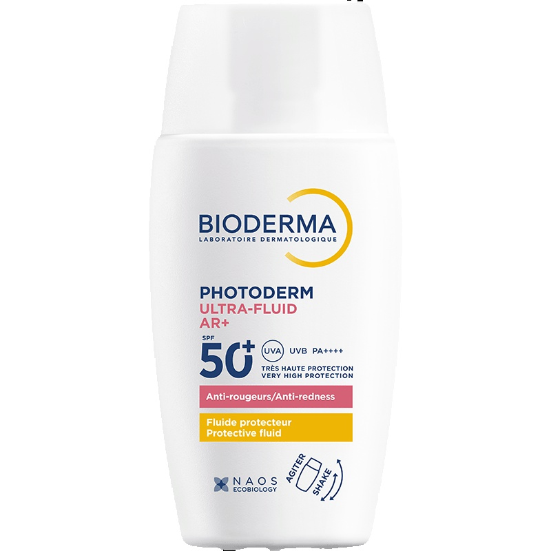 Photoderm ULTRA-FLUID AR+ SPF50+ de BIODERMA - Protector Solar Dermatológico para Piel Sensible con Rojeces, que Calma y Reduce el Enrojecimiento hasta en un 65%
