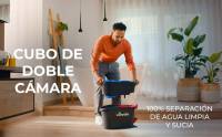 Vileda H2PrO Spin Sistema de Mopa, Doble Cámara de Separación de Agua, Escurrido sin Esfuerzo, Limpieza con Microfibra, Manos Libres, Diseño Ergonómico - details 1
