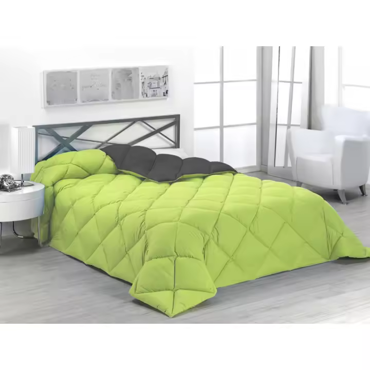 SABANALIA - Edredón nórdico Bicolor de 400 gr/m² Reversible (Disponible en Varios tamaños y Colores) | Tela + Relleno 570 g/m² | Largo extra de 270 cm - 1
