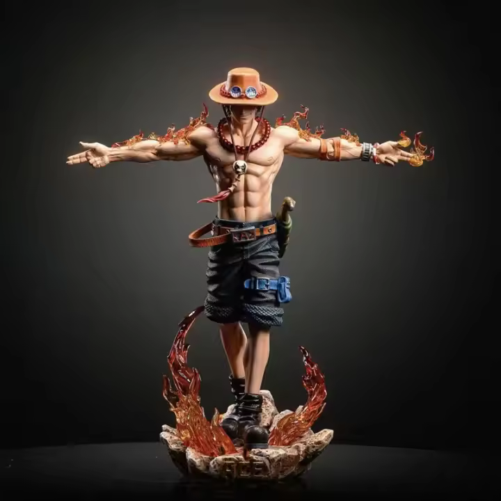Figura De Acción De Anime One Piece Portgas D. Ace 28cm PVC Estatua De Colección Decoración Ornamento Juguetes Para Adultos - 1