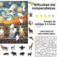 Puzzle De Madera Para Adultos Y Niños Juego Interactivo Familiar Entrenador De Cerebro Dificultad Alta En Forma De Animales DIY Crafts - details 2