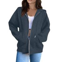 Sudadera De Mujer Con Capucha Abrigo Casual De Color Sólido Otoño E Invierno Con Bolsillos Y Cierre De Cremallera Largo Manga Para Calle - details 9