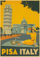 Pintura Vintage Art Detallada Vistas De Nueva York Londres Italia TAHITI Posters Retro Viajes Ciudades Paisaje Arte Pared Imagen - details 2